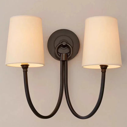 Kaevin Modern Elegant Linen Shade Double Wall Sconce