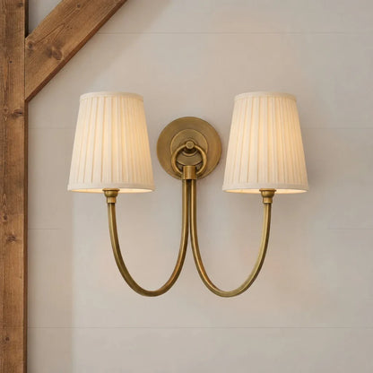 Kaevin Modern Elegant Linen Shade Double Wall Sconce