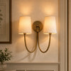 Kaevin Modern Elegant Linen Shade Double Wall Sconce