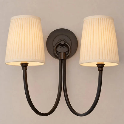 Kaevin Modern Elegant Linen Shade Double Wall Sconce