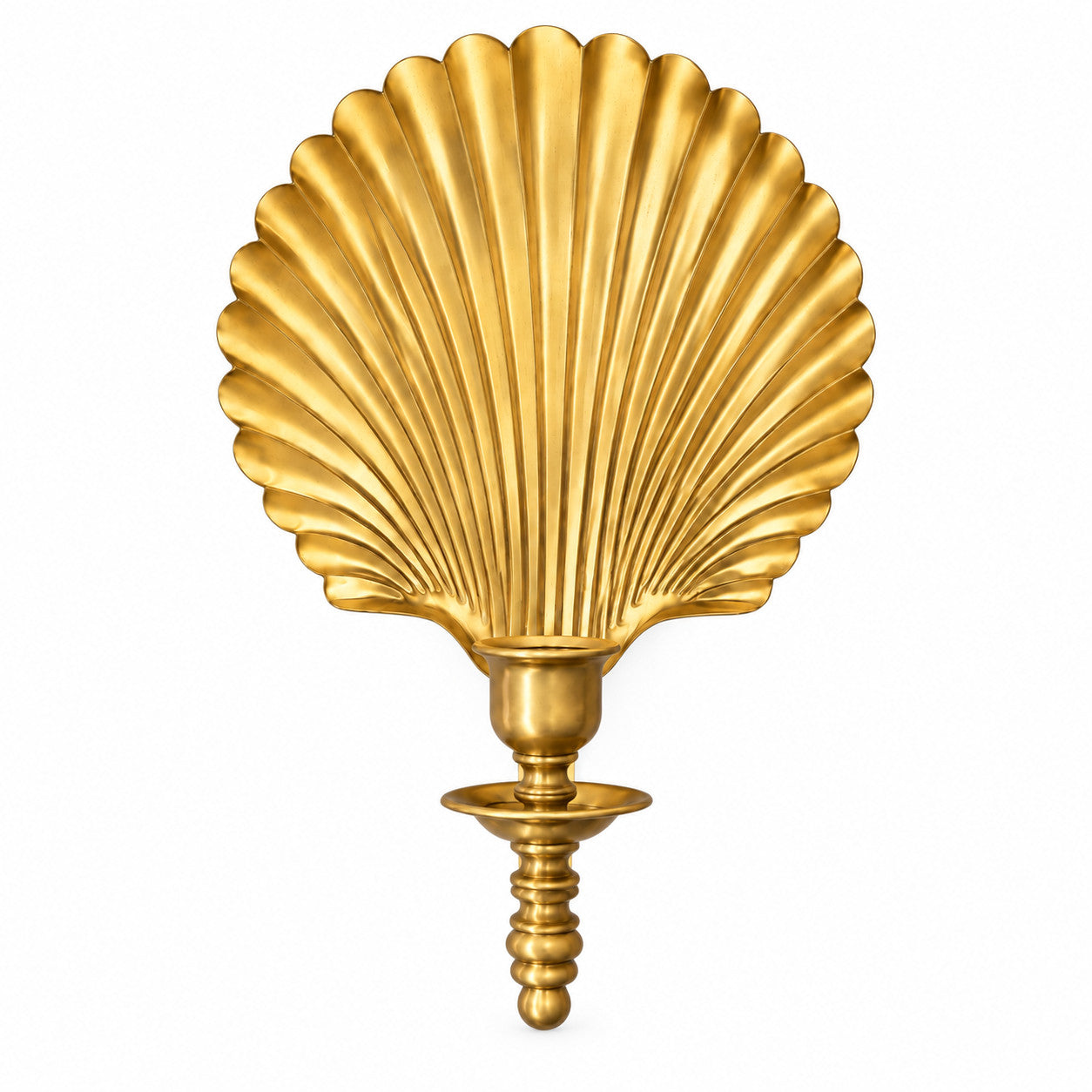 Shell candlestick without a candle on a white background