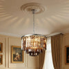 Caelum Vintage Luxury Metal Crystal Drum Chandelier