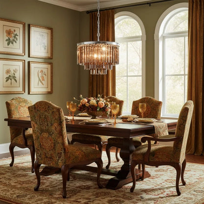 Caelum Vintage Luxury Metal Crystal Drum Chandelier