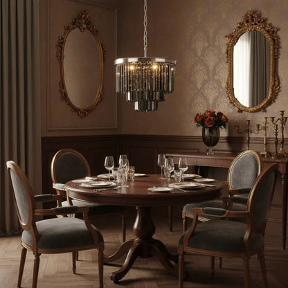 Caelum Vintage Luxury Metal Crystal Drum Chandelier
