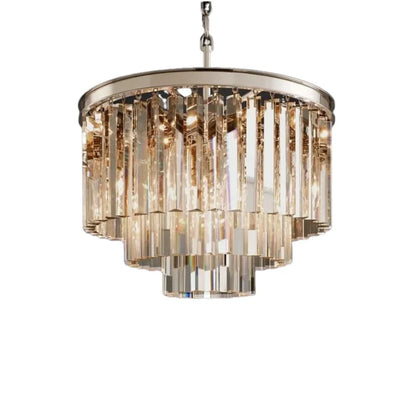 Caelum Vintage Luxury Metal Crystal Drum Chandelier