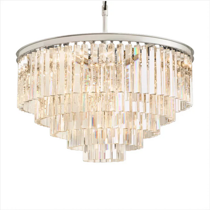 Caelum Vintage Luxury Metal Crystal Drum Chandelier