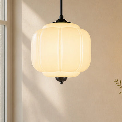 Myric Vintage Milk Glass Oiled Brass Eloise Pendant Light