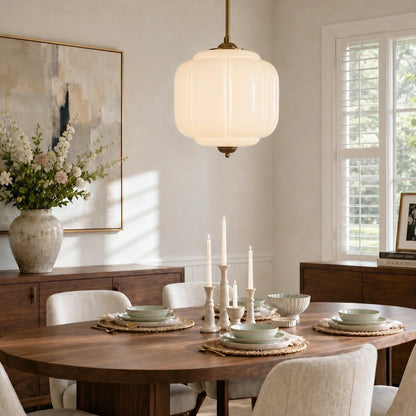 Myric Vintage Milk Glass Oiled Brass Eloise Pendant Light