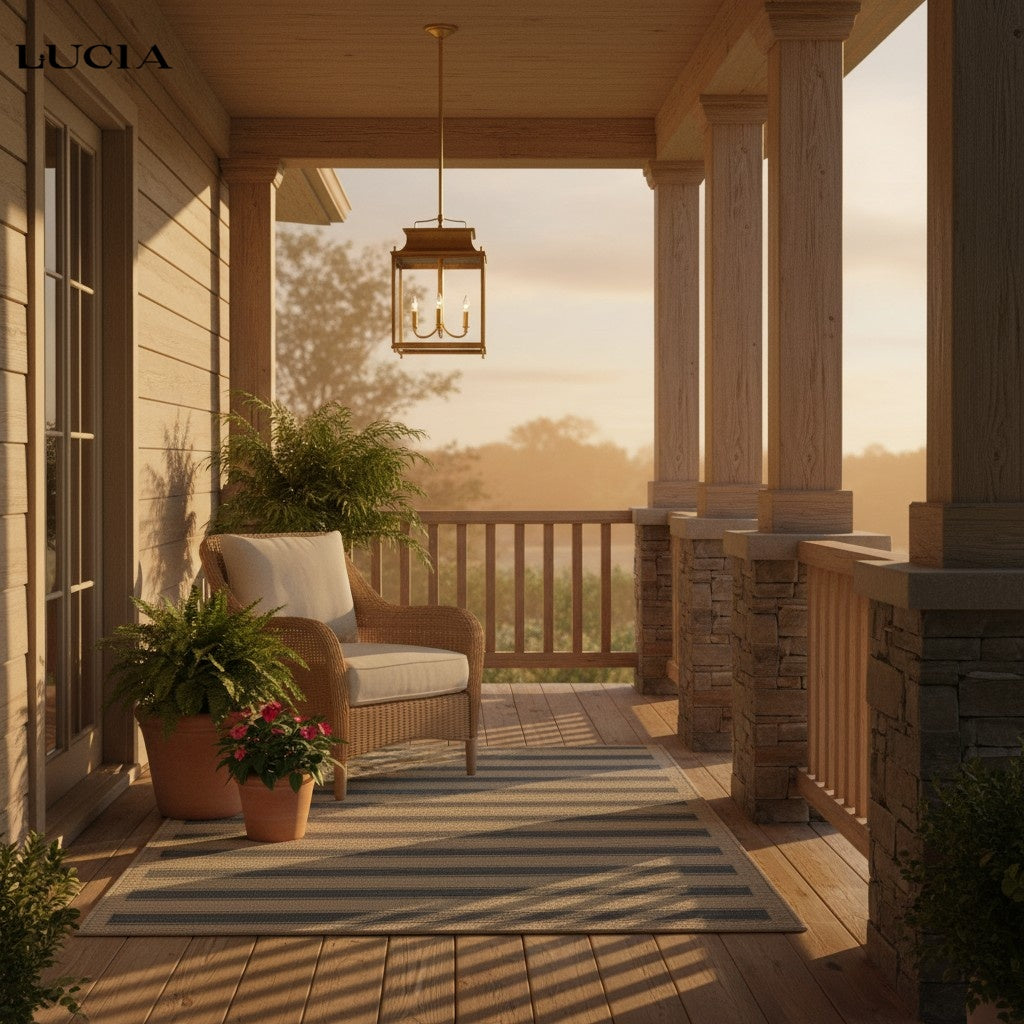 Vaelis Industrial Outdoor Lantern Glass Pendant Light