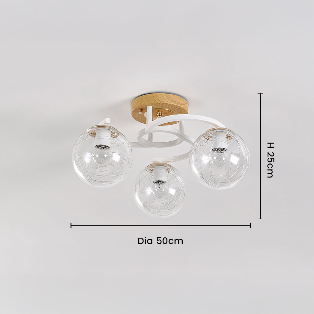 Veyric Modern Globe Glass Ceiling Light
