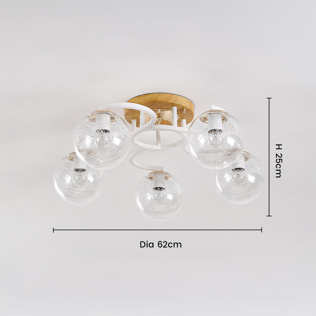 Veyric Modern Globe Glass Ceiling Light