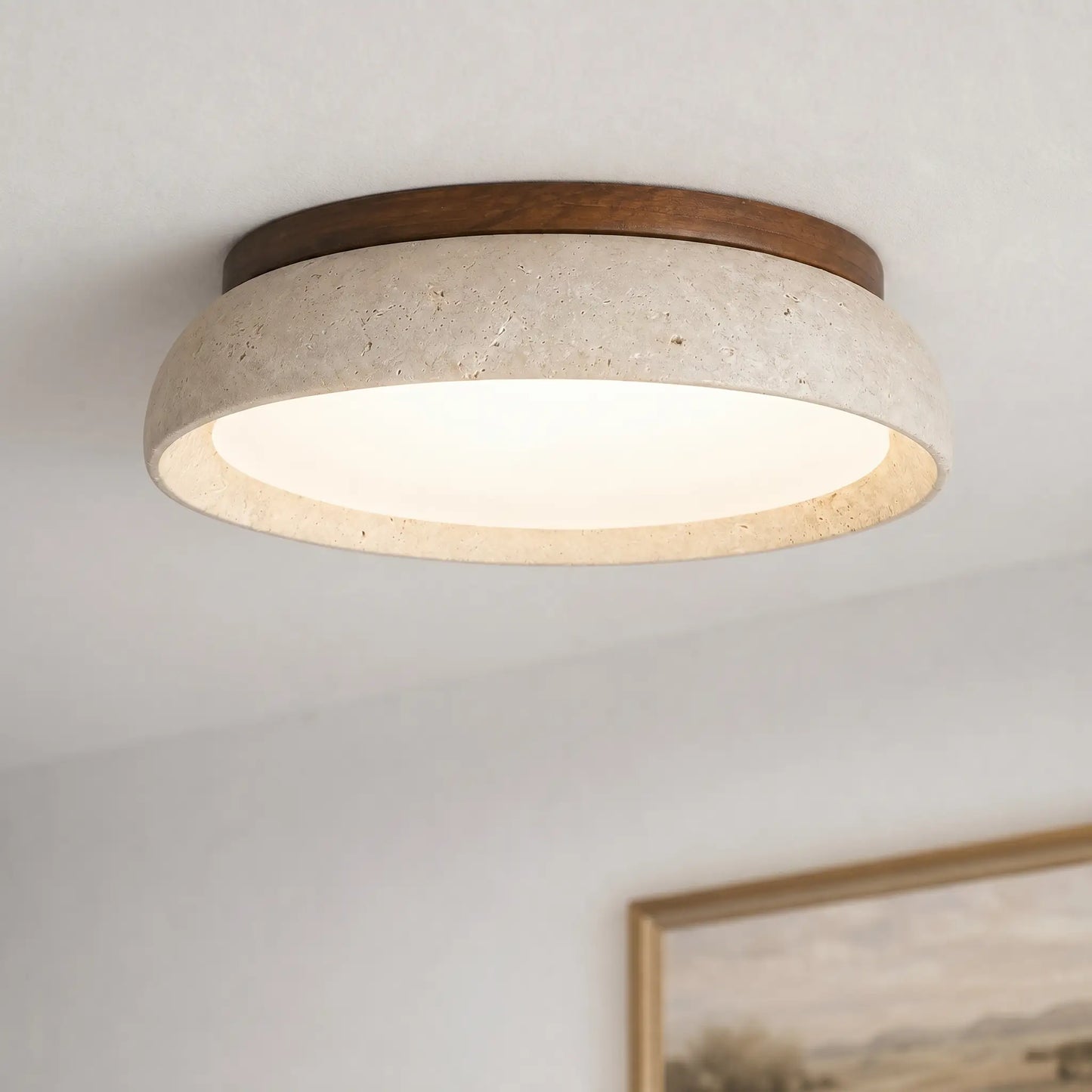 Lyricon Modern Scandinavian Travertine Ceiling Light