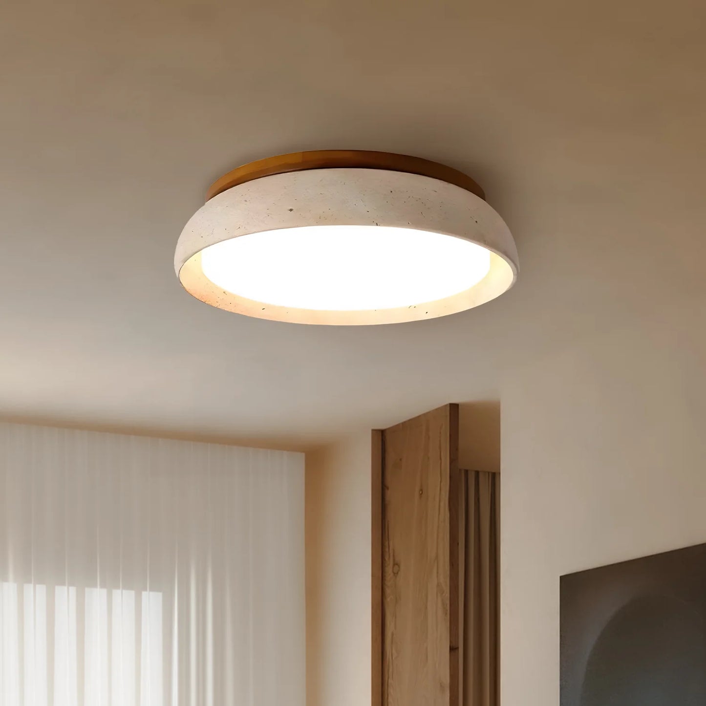 Lyricon Modern Scandinavian Travertine Ceiling Light