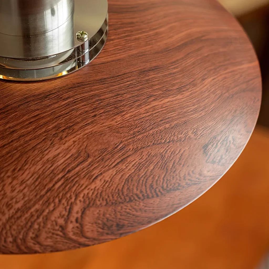 Norian Vintage Flying Disc Walnut Pendant Light