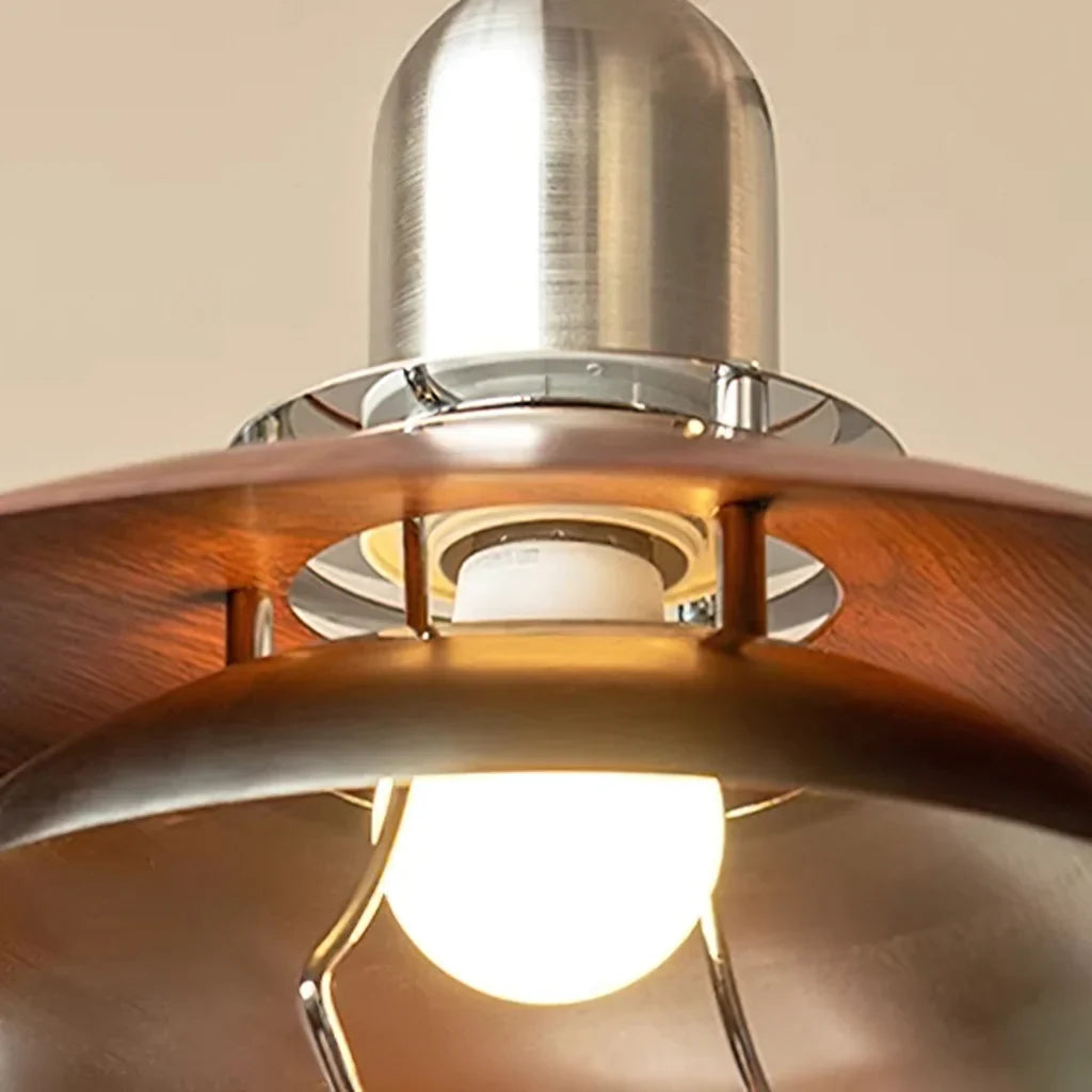 Norian Vintage Flying Disc Walnut Pendant Light