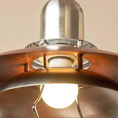 Norian Vintage Flying Disc Walnut Pendant Light