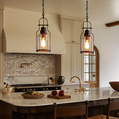 Nerion Retro Industrial Metal Glass Pendant Light