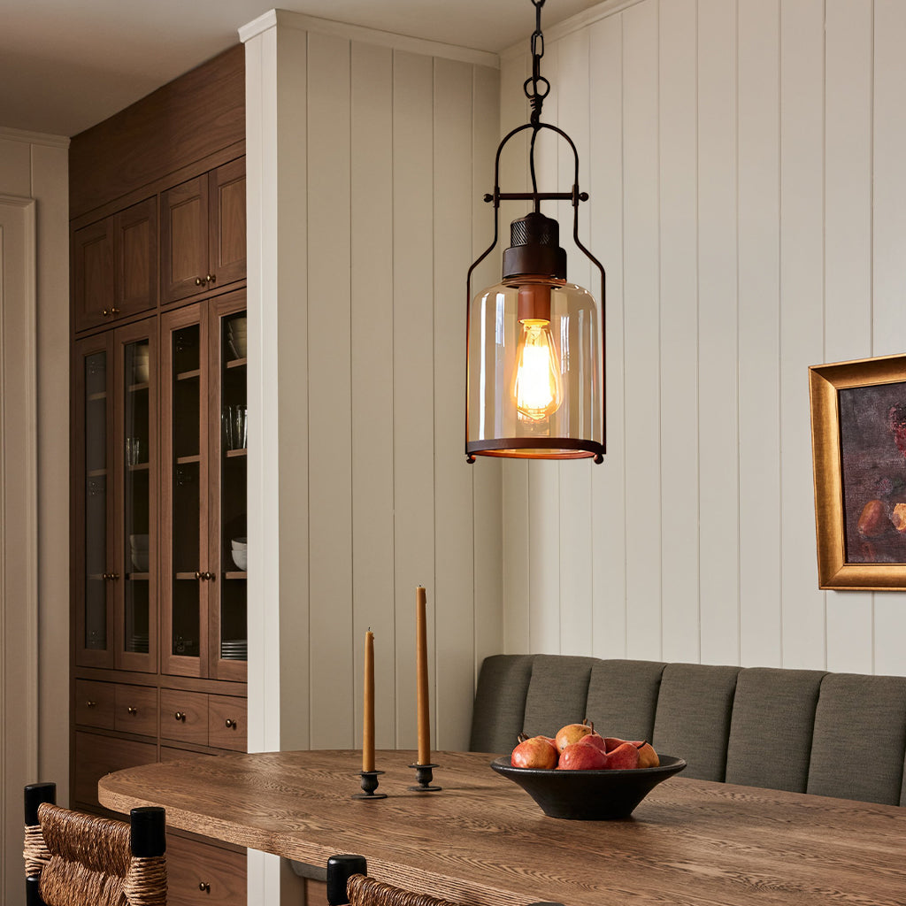 Nerion Retro Industrial Metal Glass Pendant Light