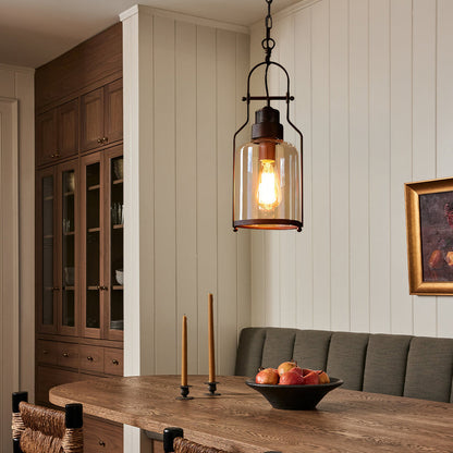 Nerion Retro Industrial Metal Glass Pendant Light
