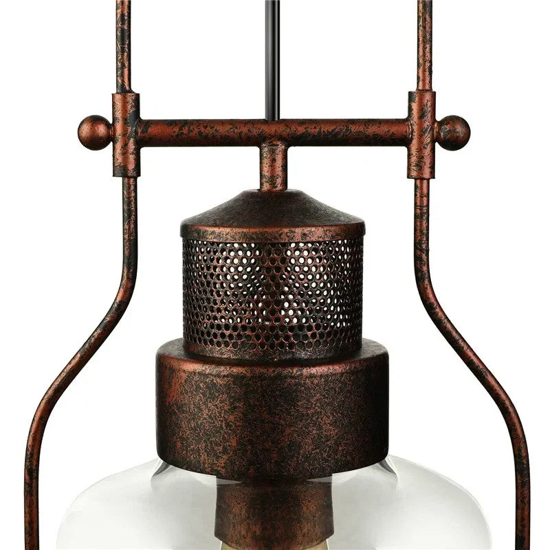 Nerion Retro Industrial Metal Glass Pendant Light