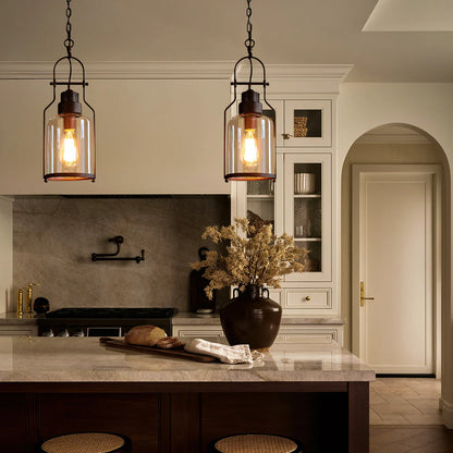 Nerion Retro Industrial Metal Glass Pendant Light
