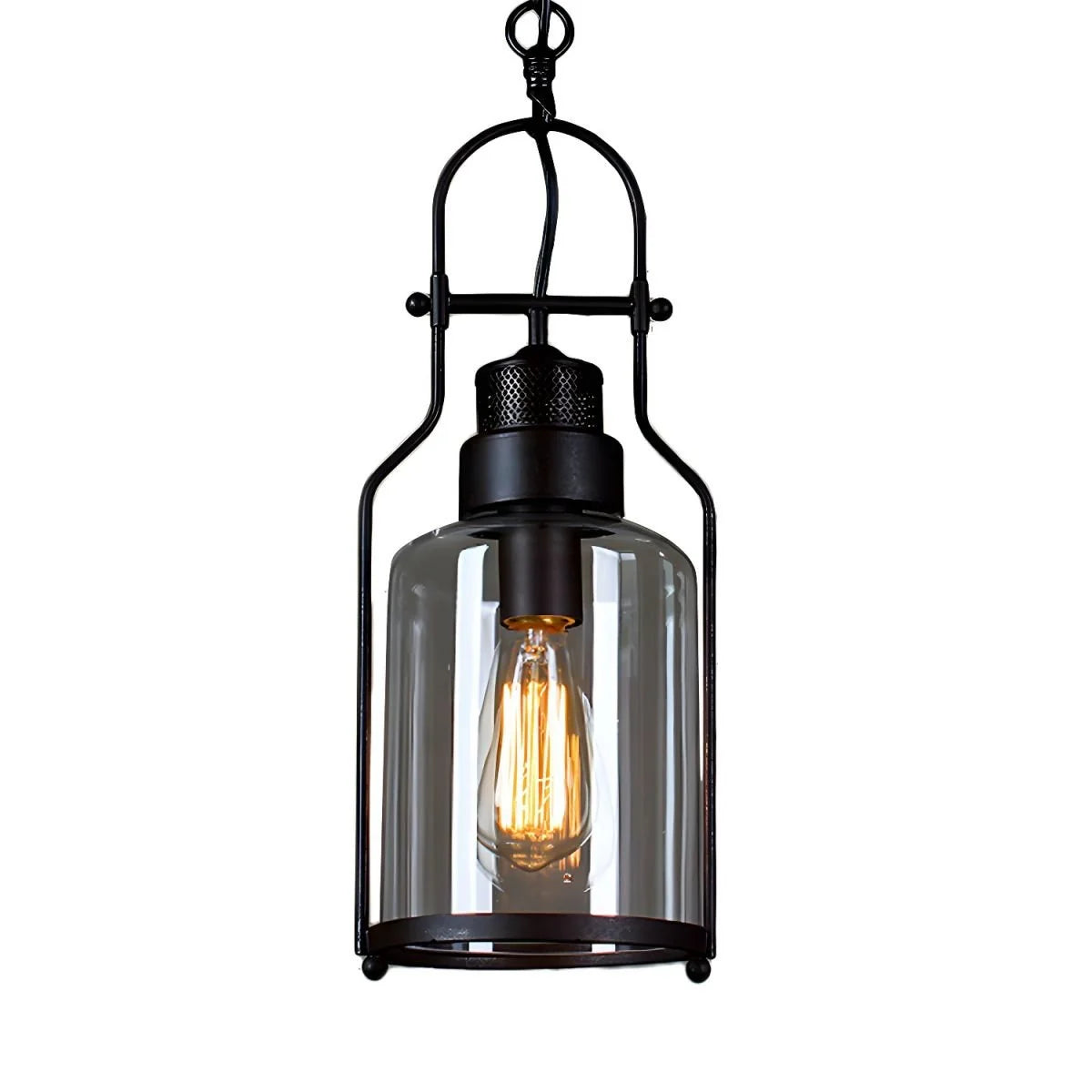 Nerion Retro Industrial Metal Glass Pendant Light