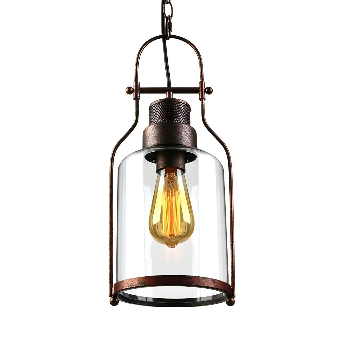 Nerion Retro Industrial Metal Glass Pendant Light