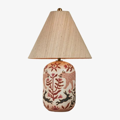 Daevon Retro Ceramic Linen Tapered Table Lamp