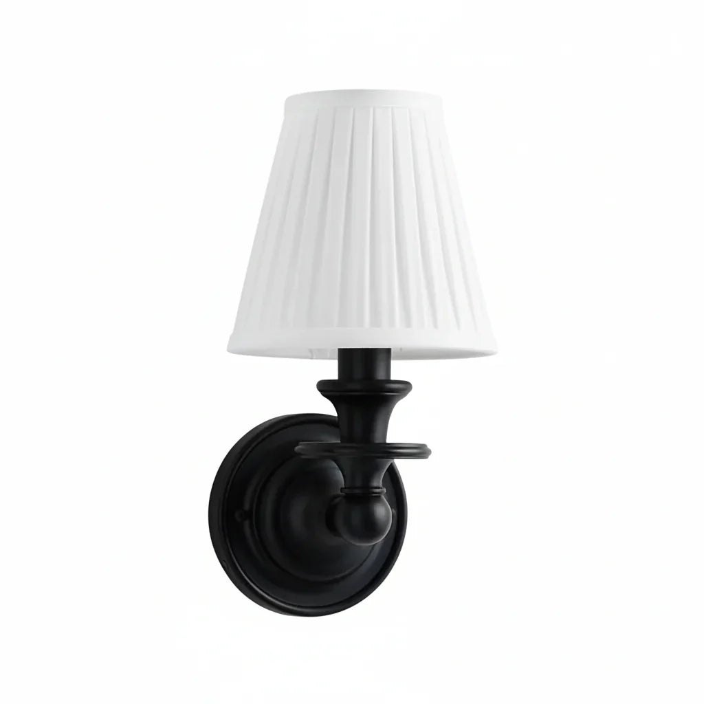 Caedric Retro Brass Linen Shade Wall Sconce