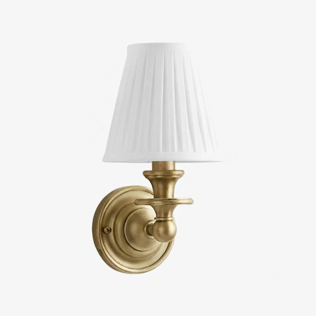 Caedric Retro Brass Linen Shade Wall Sconce