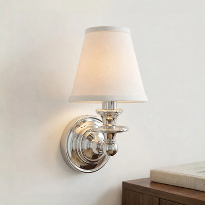 Caedric Retro Brass Linen Shade Wall Sconce