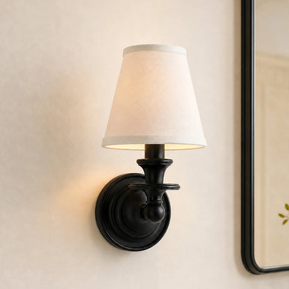 Caedric Retro Brass Linen Shade Wall Sconce
