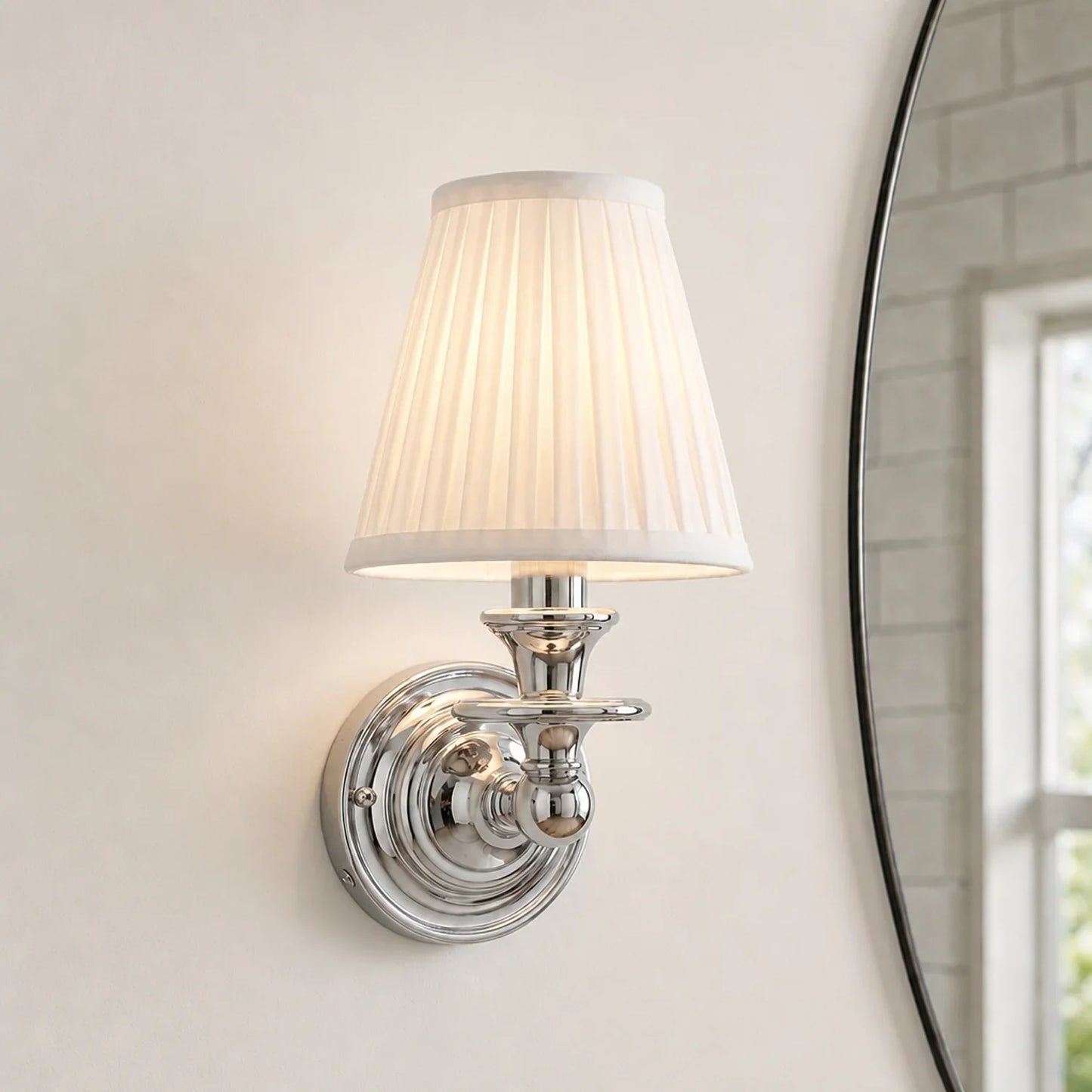 Caedric Retro Brass Linen Shade Wall Sconce