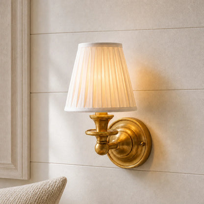 Caedric Retro Brass Linen Shade Wall Sconce