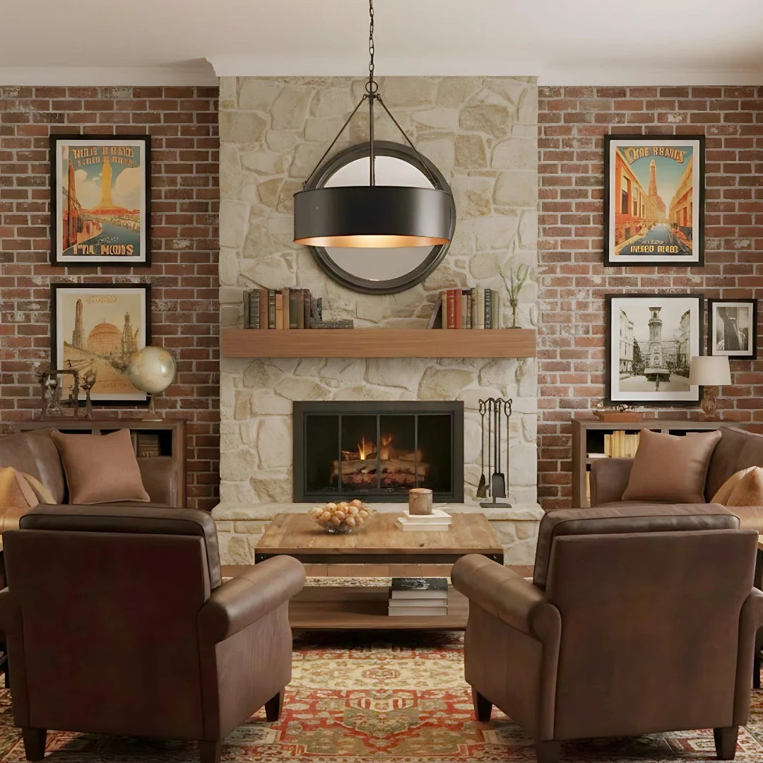 Zephan Vintage Drum Bronze Pendant Light