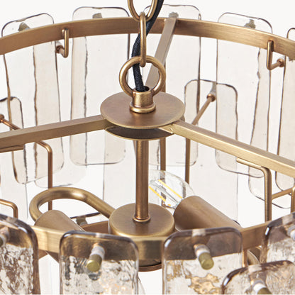 Olyric Retro Tiered Hammered Glass Pendant Light