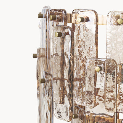 Olyric Retro Tiered Hammered Glass Pendant Light