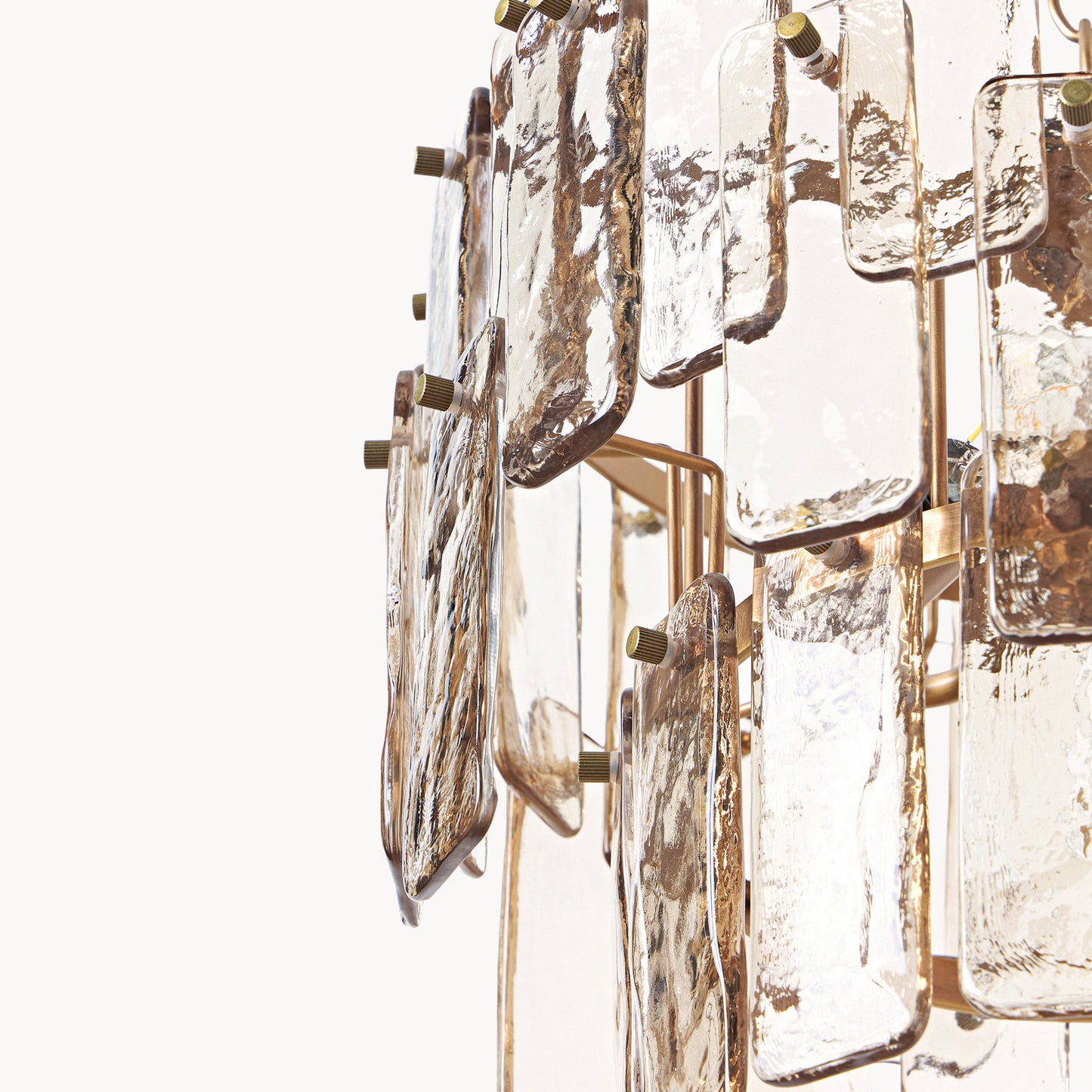 Olyric Retro Tiered Hammered Glass Pendant Light
