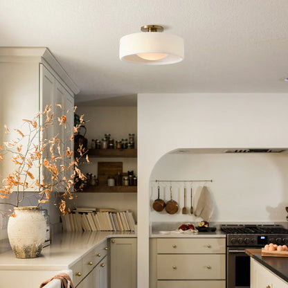 Loriena Minimalist White Porcelain Ceiling Light