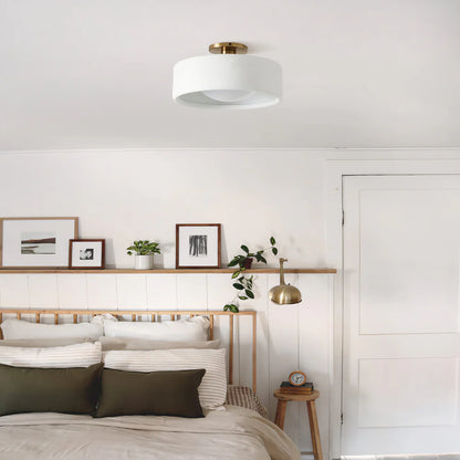 Loriena Minimalist White Porcelain Ceiling Light