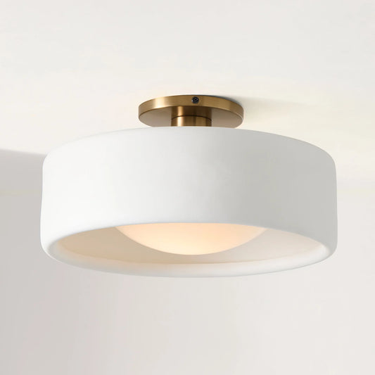 Loriena Minimalist White Porcelain Ceiling Light