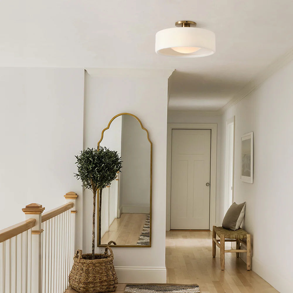 Loriena Minimalist White Porcelain Ceiling Light