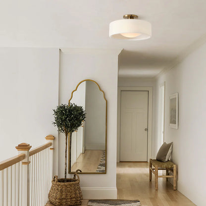 Loriena Minimalist White Porcelain Ceiling Light