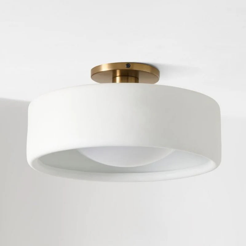 Loriena Minimalist White Porcelain Ceiling Light