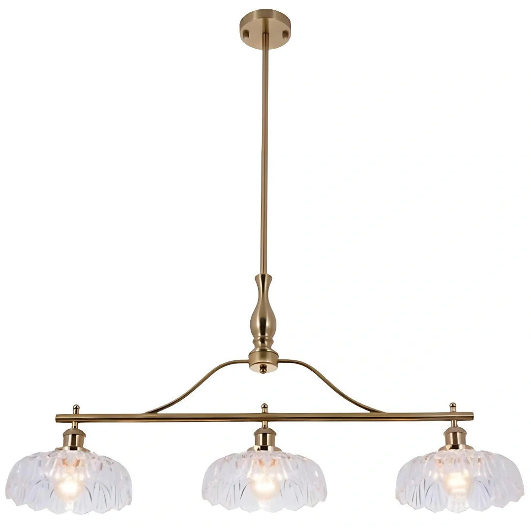 Zevric Vintage Textured Glass 3-Light Chandelier