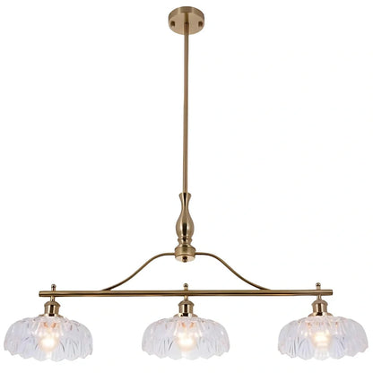 Zevric Vintage Textured Glass 3-Light Chandelier