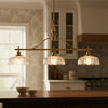 Zevric Vintage Textured Glass 3-Light Chandelier