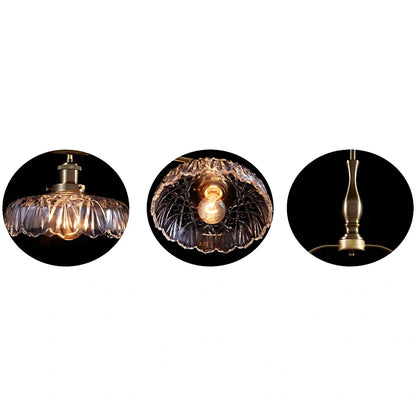 Zevric Vintage Textured Glass 3-Light Chandelier