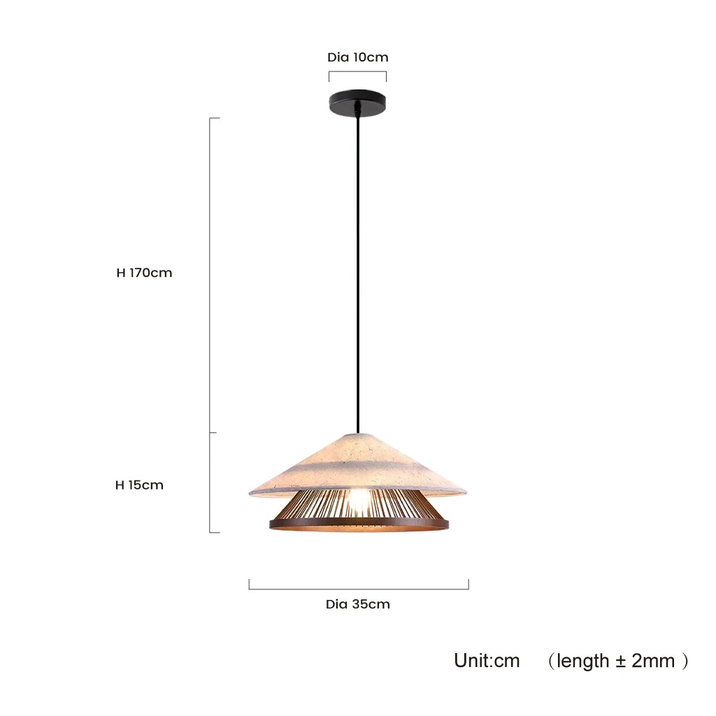 Vireon Wabi-Sabi Bamboo Pendant Light