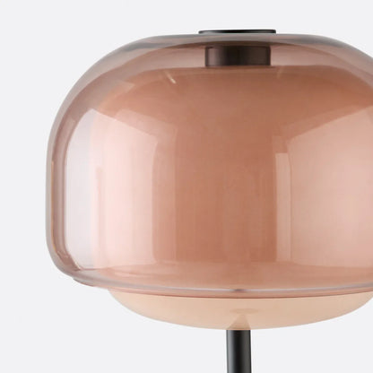 Nyric Modern Round Shade Colored Glass Floor Lamp